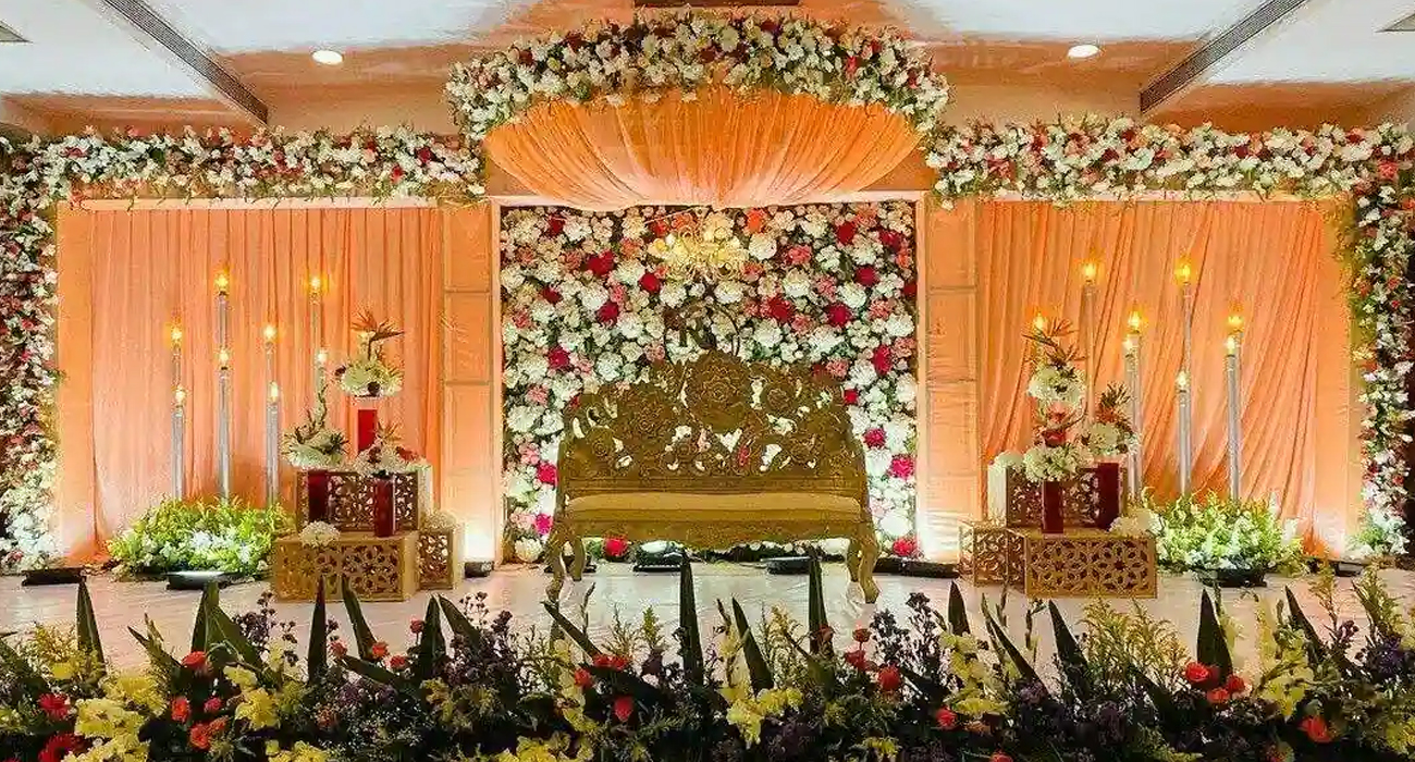 Elegant flower decoration services in Chennai for weddings, receptions, and special events.